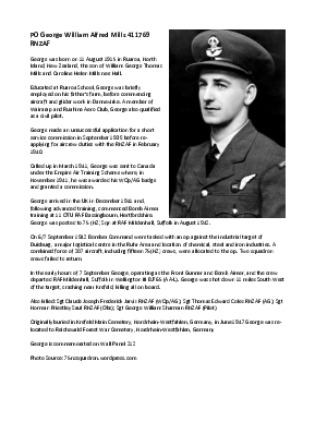 A preview of a PDF biography for Mills, George William Alfred